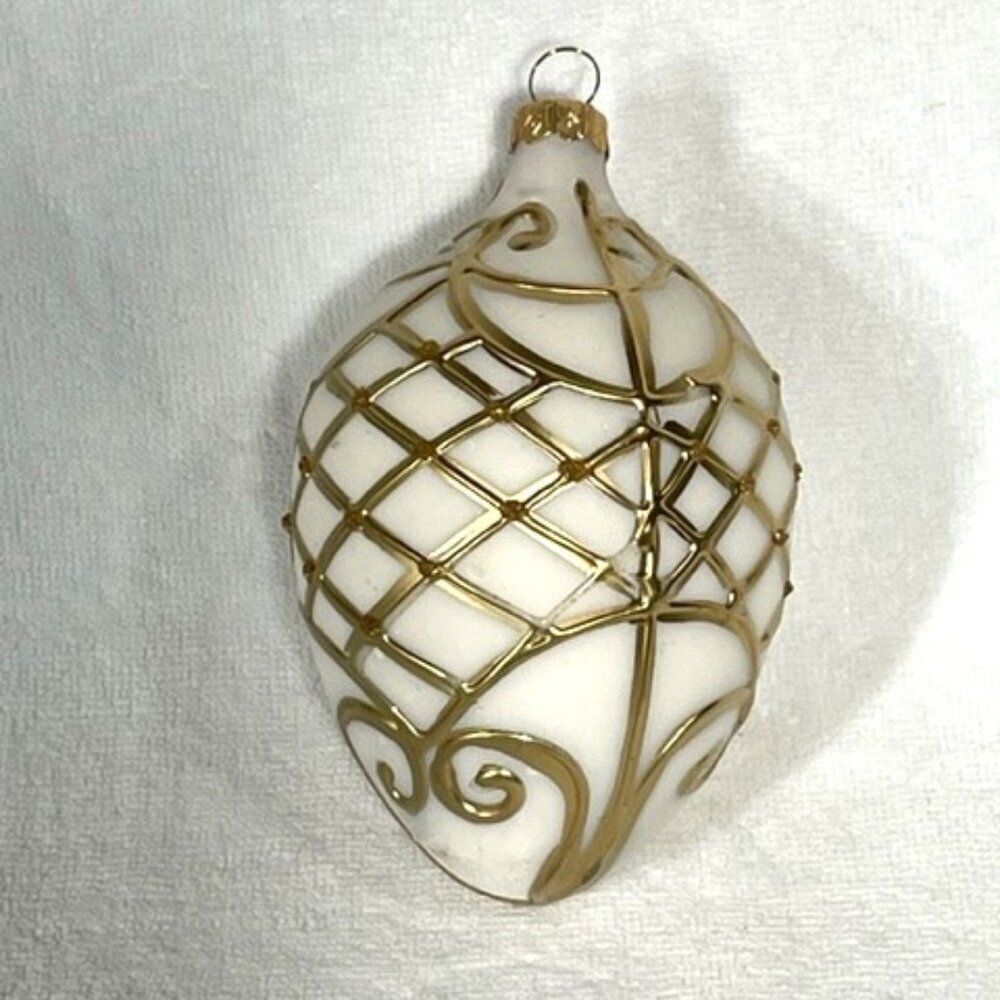 Vitbis glass ornament styled like a Faberge egg, made in Poland. NIB.